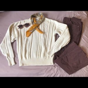 Sweater: Vintage Alan Flusser white knit sweater